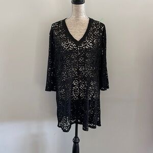 Jordan Taylor Size Large Black Cover Up. Bohemian with cut outs.